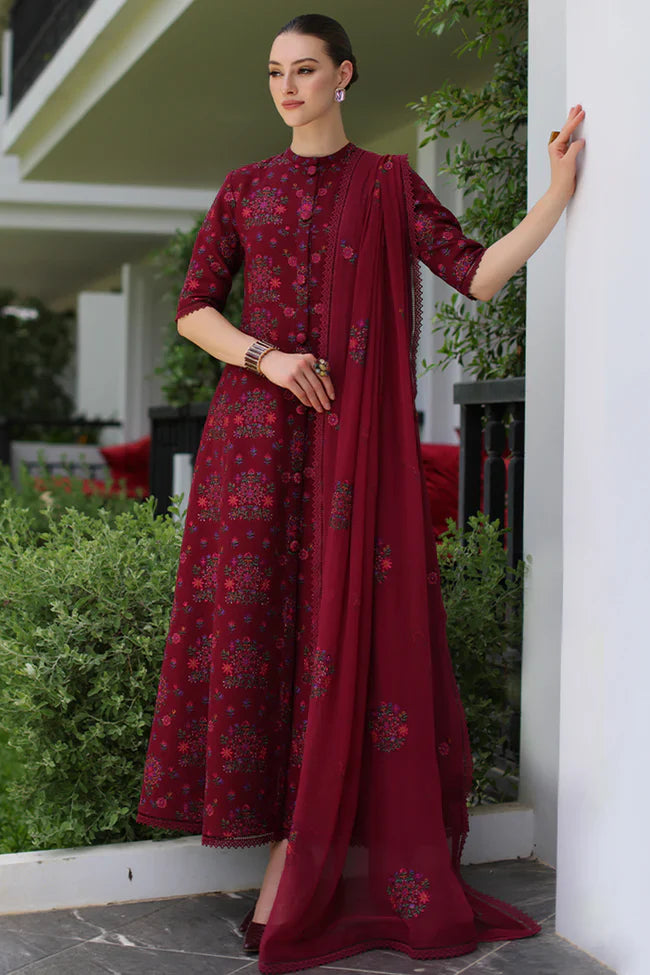 BAREEZE 3PC DHANAK EMBROIDERED SHIRT WITH DHANAK SHAWL AND TROUSER DN-2044