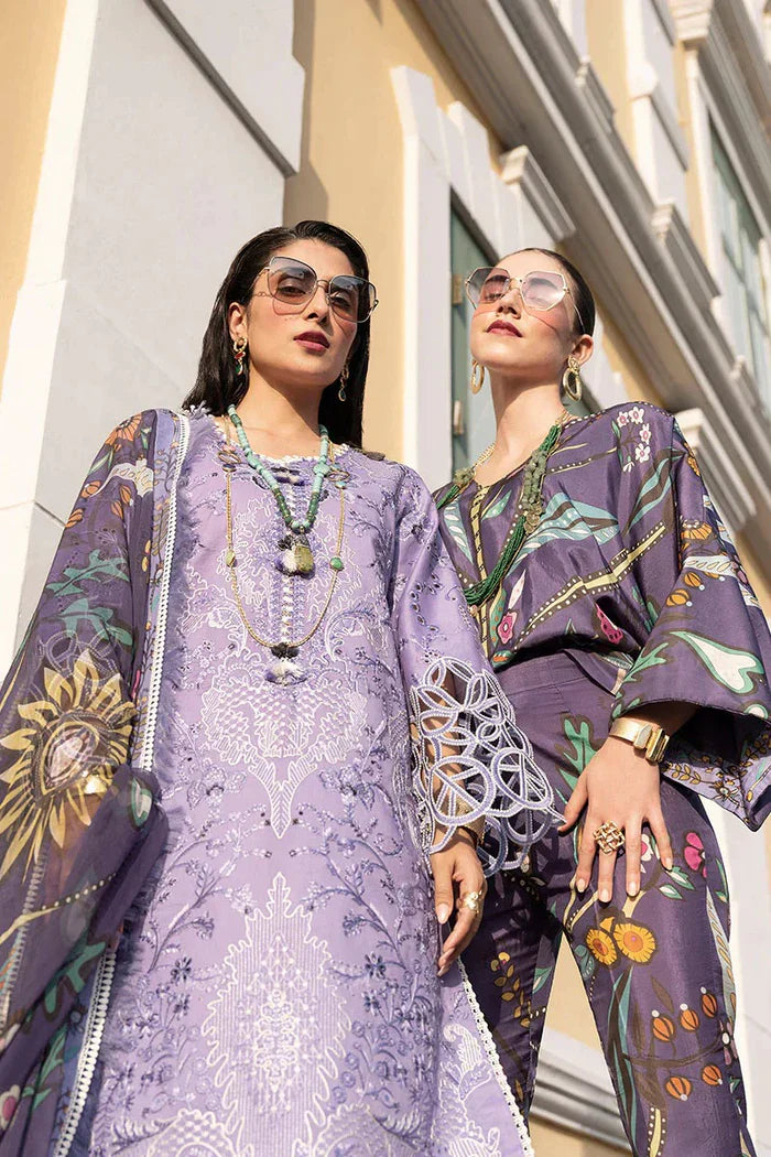 MARIA B 3PC DHANAK EMBROIDERED SHIRT WITH DHANAK SHAWL AND TROUSER DN-2046