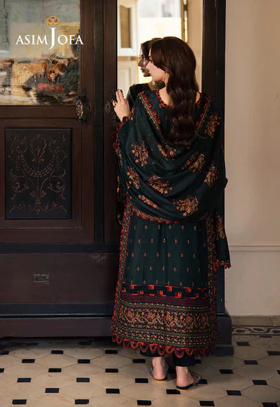 ASIM JOFA 3PC DHANAK EMBROIDERED SHIRT WITH DHANAK EMB SHAWL AND TROUSER DN-2004