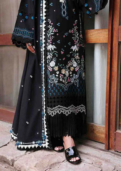 QALAMQAR 3PC DHANAK EMBROIDERED SHIRT WITH DHANAK PRINT SHAWL AND TROUSER DN-2014