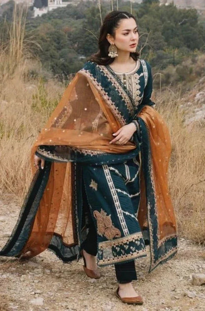 LAWN SUMMER 3PC EMBROIDERED ZB-7033