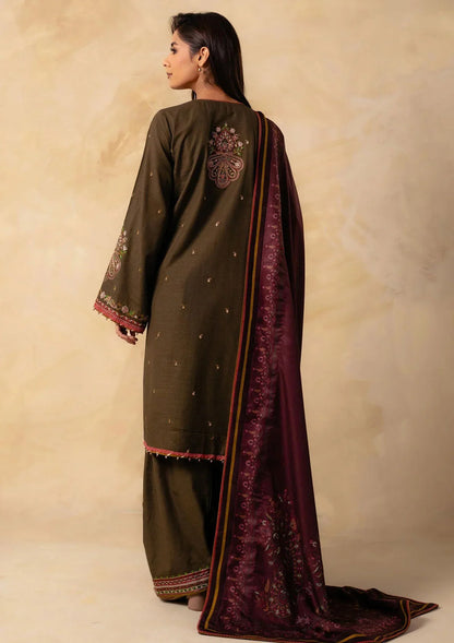 SAPPHIRE 3PC DHANAK EMBROIDERED SHIRT WITH DHANAK EMB SHAWL AND TROUSER DN-2006