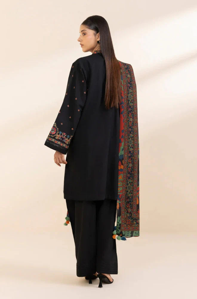 SAPPHIRE 3PC DHANAK EMBROIDERED SHIRT WITH DHANAK EMB SHAWL AND TROUSER DN-2008