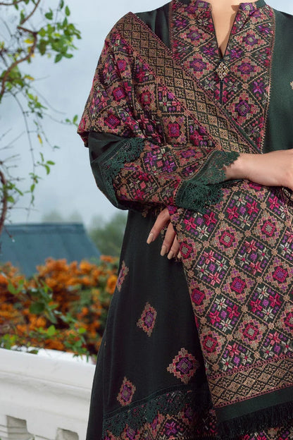 BAREEZE 3PC DHANAK EMBROIDERED SHIRT WITH DHANAK SHAWL AND TROUSER DN-2015