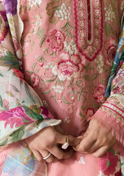 SAPPHIRE 3PC DHANAK EMBROIDERED SHIRT WITH DHANAK PRINT SHAWL AND TROUSER DN-2009