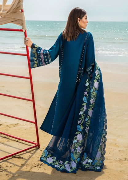 MARIA B 3PC DHANAK EMBROIDERED SHIRT WITH DHANAK SHAWL AND TROUSER DN-2049