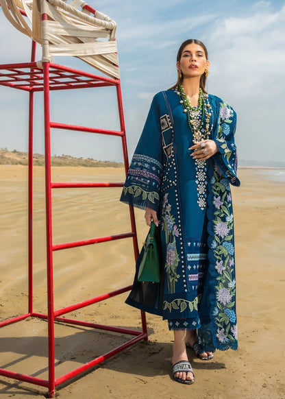 MARIA B 3PC DHANAK EMBROIDERED SHIRT WITH DHANAK SHAWL AND TROUSER DN-2049