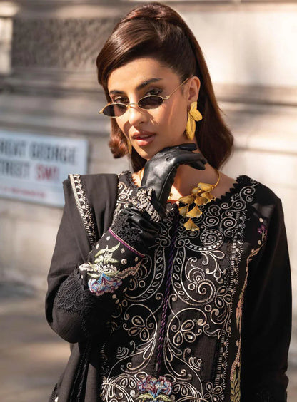 BROADWAY 3PC DHANAK EMBROIDERED SHIRT WITH DHANAK SHAWL AND TROUSER DN-2050