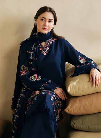 COCO 3PC DHANAK EMBROIDERED SHIRT WITH DHANAK SHAWL AND TROUSER DN-2053