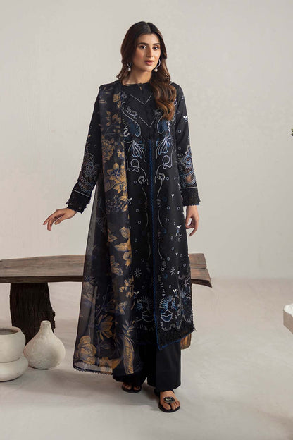 MARIA B 3PC DHANAK EMBROIDERED SHIRT WITH DHANAK SHAWL AND TROUSER DN-2059
