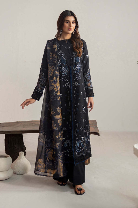 MARIA B 3PC DHANAK EMBROIDERED SHIRT WITH DHANAK SHAWL AND TROUSER DN-2059