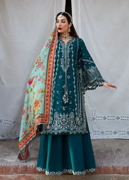 MARIA B 3PC DHANAK EMBROIDERED SHIRT WITH DHANAK SHAWL AND TROUSER DN-2063