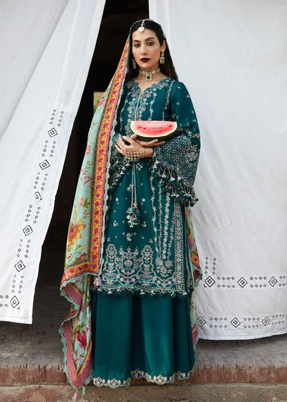 MARIA B 3PC DHANAK EMBROIDERED SHIRT WITH DHANAK SHAWL AND TROUSER DN-2063