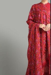 BAREEZE 3PC DHANAK EMBROIDERED SHIRT WITH DHANAK SHAWL AND TROUSER DN-2026