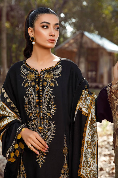 MARIA B 3PC DHANAK EMBROIDERED SHIRT WITH DHANAK SHAWL AND TROUSER DN-2064