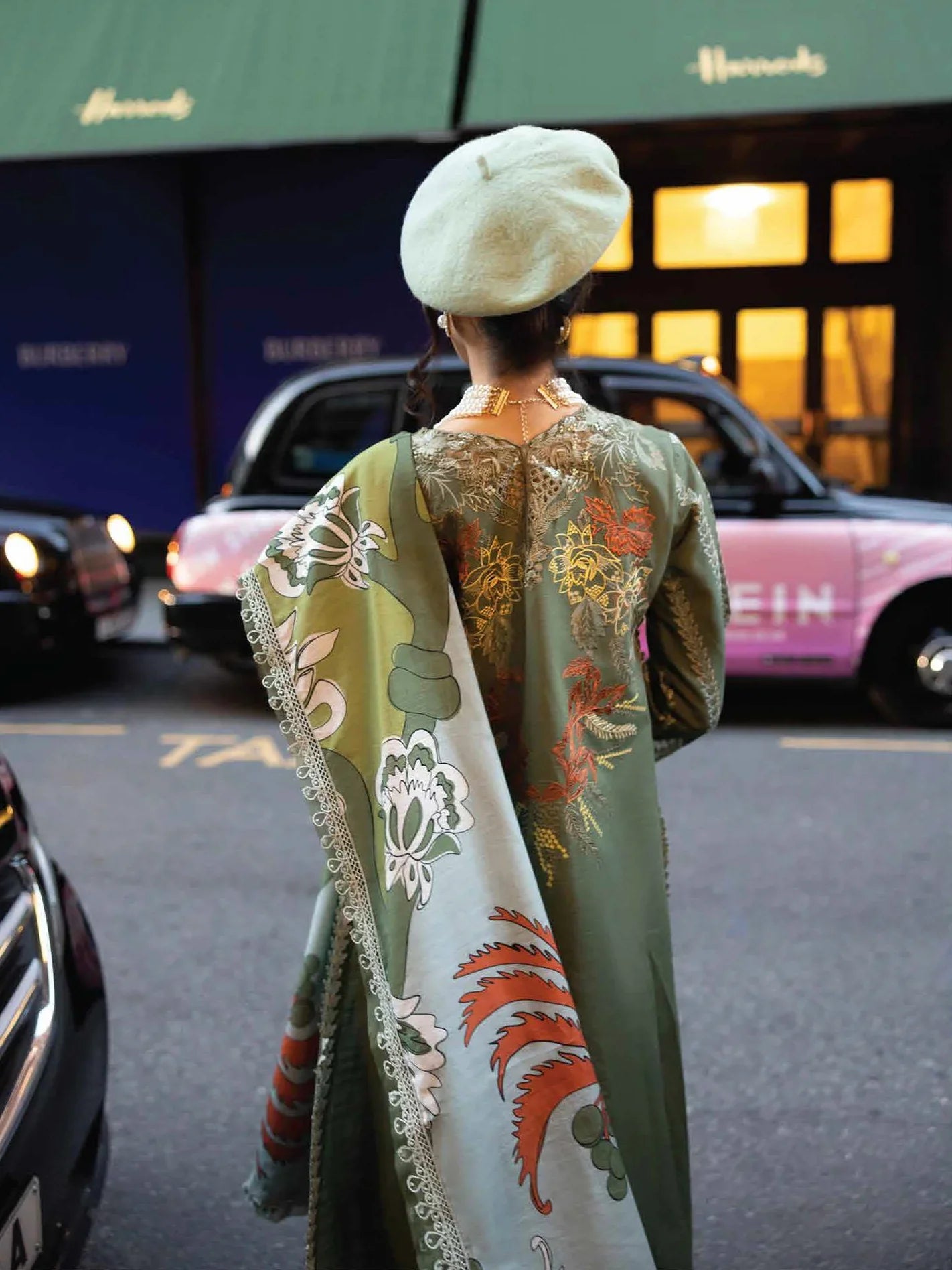 BROADWAY 3PC DHANAK EMBROIDERED SHIRT WITH DHANAK SHAWL AND TROUSER DN-2066