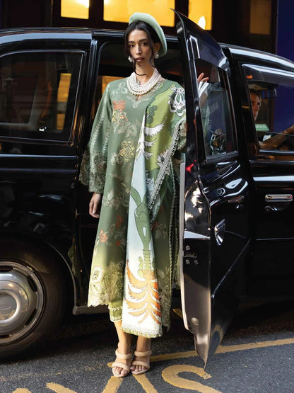 BROADWAY 3PC DHANAK EMBROIDERED SHIRT WITH DHANAK SHAWL AND TROUSER DN-2066