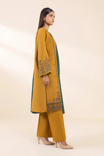 SAPPHIRE 3PC DHANAK EMBROIDERED SHIRT WITH DHANAK SHAWL AND TROUSER DN-2077