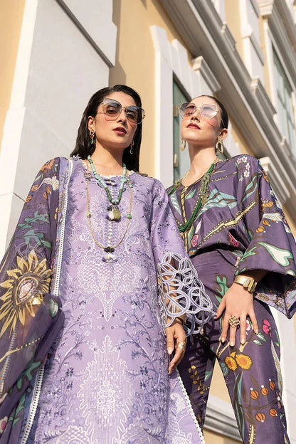 MARIA B 3PC DHANAK EMBROIDERED SHIRT WITH DHANAK SHAWL AND TROUSER DN-2046