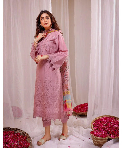 URGE 3PC DHANAK EMBROIDERED SHIRT WITH DHANAK SHAWL AND TROUSER DN-2076