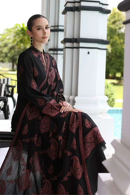 MARIA B 3PC DHANAK EMBROIDERED SHIRT WITH DHANAK SHAWL AND TROUSER DN-2031