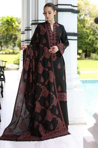 MARIA B 3PC DHANAK EMBROIDERED SHIRT WITH DHANAK SHAWL AND TROUSER DN-2031