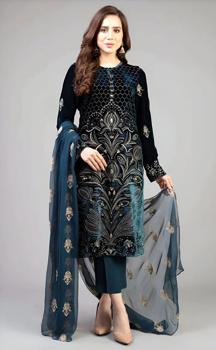 LAWN SUMMER 3PC EMBROIDERED ZB-7008