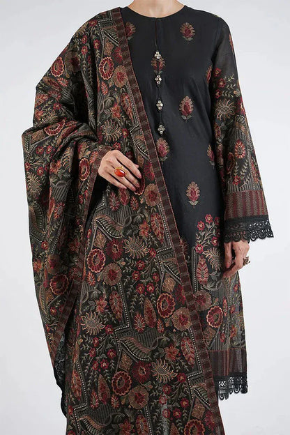 RAMSHA 3PC DHANAK EMBROIDERED SHIRT WITH DHANAK SHAWL AND TROUSER DN-2030