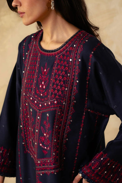 SAPPHIRE 3PC DHANAK EMBROIDERED SHIRT WITH DHANAK SHAWL AND TROUSER DN-2078