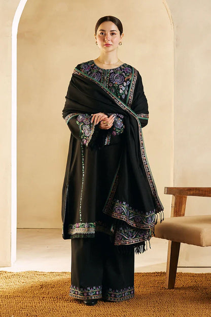 COCO 3PC DHANAK EMBROIDERED SHIRT WITH DHANAK SHAWL AND TROUSER DN-2080