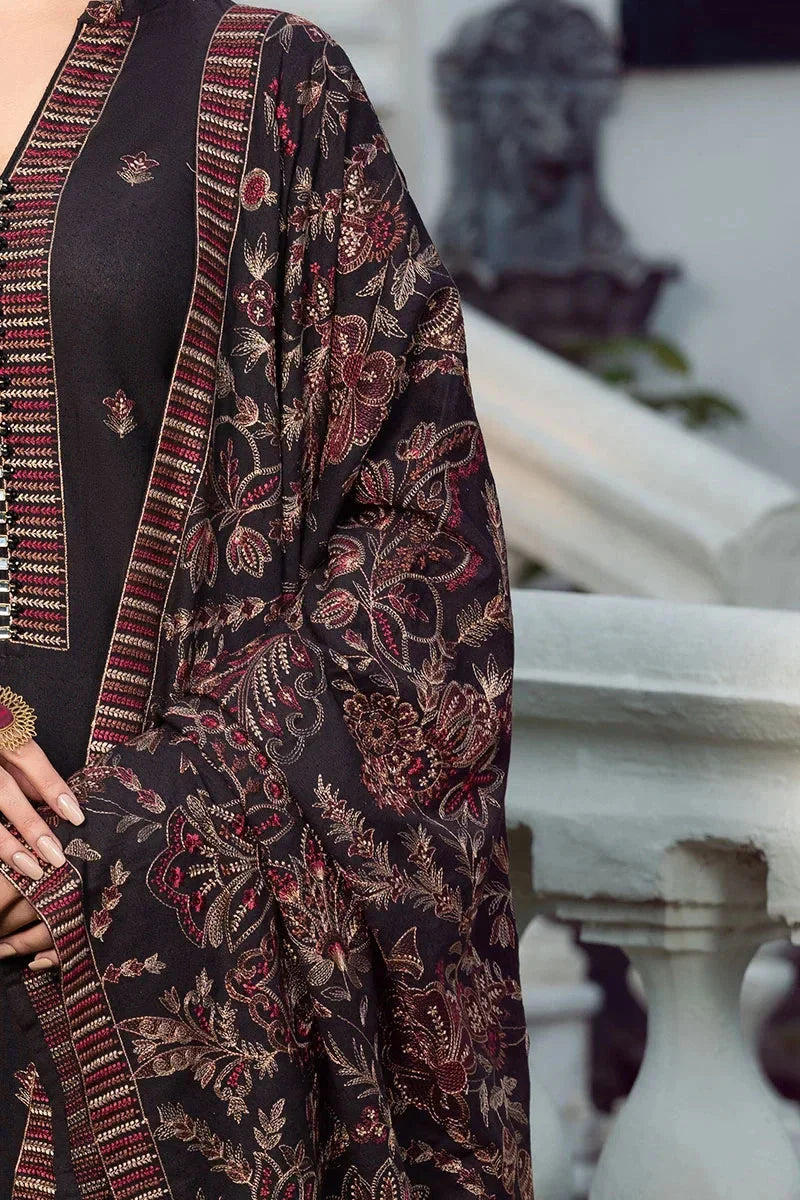 BAREEZE 3PC DHANAK EMBROIDERED SHIRT WITH DHANAK SHAWL AND TROUSER DN-2017