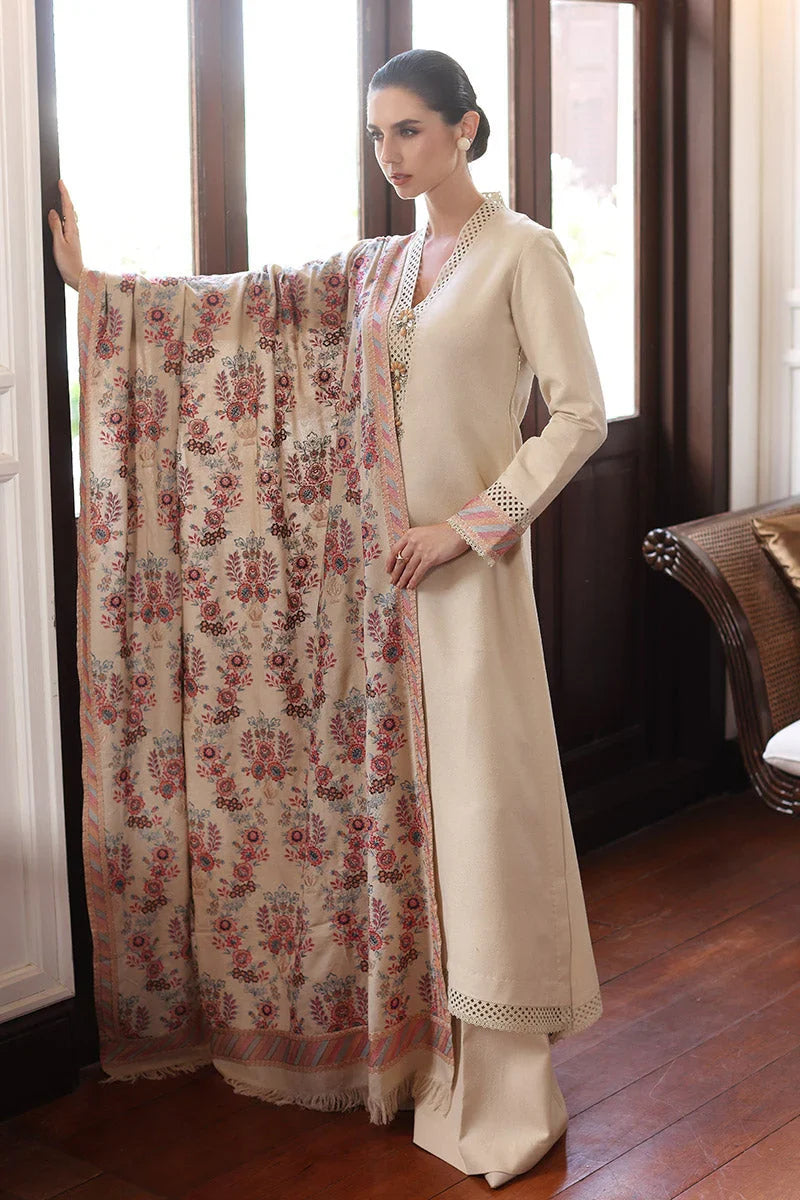 BAREEZE 3PC DHANAK EMBROIDERED SHIRT WITH DHANAK SHAWL AND TROUSER DN-2022