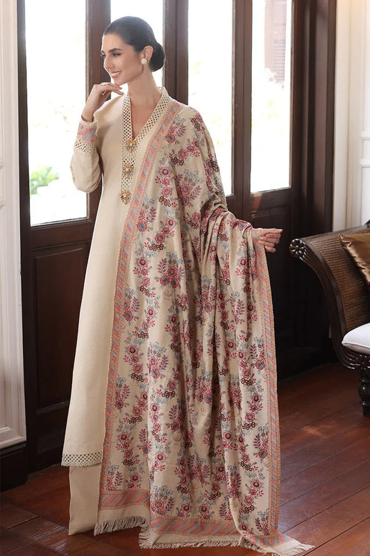 BAREEZE 3PC DHANAK EMBROIDERED SHIRT WITH DHANAK SHAWL AND TROUSER DN-2022