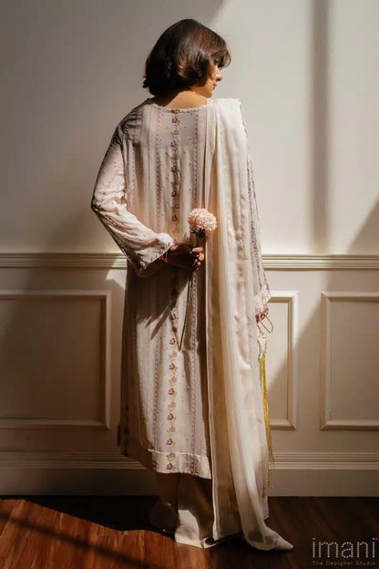 IMANI 3PC DHANAK EMBROIDERED SHIRT WITH DHANAK SHAWL AND TROUSER DN-2037
